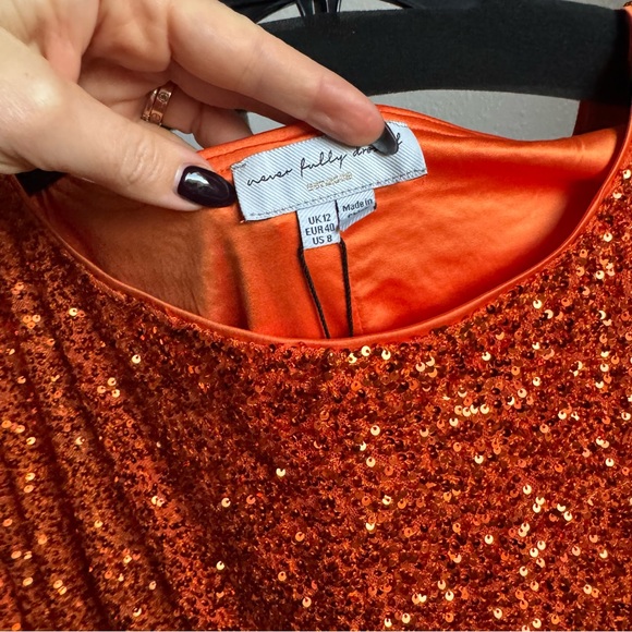 NWT Never Fully Dressed Sequin Tilly Off The Shoulder Long Sleeve Mini Dress - Picture 12 of 14